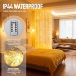 300 LED Curtain Fairy Lights for Indoors & Outdoors