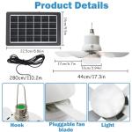 Solar Ceiling Fan Light with Remote & 3 Colors