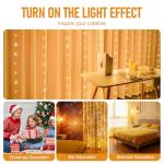 300 LED Curtain Fairy Lights for Indoors & Outdoors