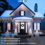 CCILAND 14M LED Icicle Outdoor String Lights