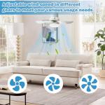 Solar Ceiling Fan Light with Remote & 3 Colors