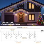 Multicolor Waterproof Icicle Fairy Lights with Remote