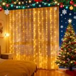 300 LED Curtain Fairy Lights for Indoors & Outdoors