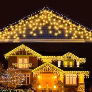LEDYA 62ft Warm White Icicle Christmas Lights