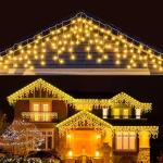 LEDYA 62ft Warm White Icicle Christmas Lights