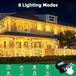 LEDYA 62ft Warm White Icicle Christmas Lights