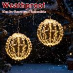 Yowin 30CM 200 LED Hanging Christmas Ball Lights