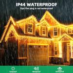 LEDYA 62ft Warm White Icicle Christmas Lights