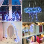 Blue LED Fairy Lights - 10m Battery Operated 4 Pack