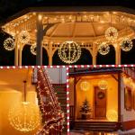 Yowin 30CM 200 LED Hanging Christmas Ball Lights