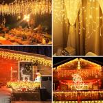 LEDYA 62ft Warm White Icicle Christmas Lights