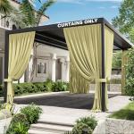 Light Yellow Waterproof Gazebo Privacy Curtains - 4 Panels