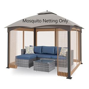 10'x10' Khaki Gazebo Mosquito Netting Panels