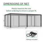 Hiviva 10x20 FT Grey Mosquito Netting for Outdoors