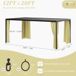 Light Yellow Waterproof Gazebo Privacy Curtains - 4 Panels