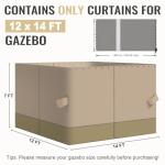 COWVIE 12' x 14' Gazebo Replacement Curtains