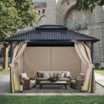 COWVIE 12' x 14' Gazebo Replacement Curtains