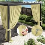 Light Yellow Waterproof Gazebo Privacy Curtains - 4 Panels