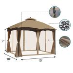 10'x10' Khaki Gazebo Mosquito Netting Panels