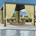 Light Yellow Waterproof Gazebo Privacy Curtains - 4 Panels