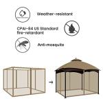 10'x10' Khaki Gazebo Mosquito Netting Panels