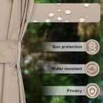 COWVIE 12' x 14' Gazebo Replacement Curtains