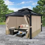 COWVIE 12' x 14' Gazebo Replacement Curtains