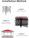 OUTGOODS 13x13ft Pop Up Gazebo with Mosquito Net