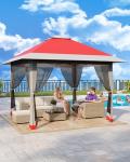 OUTGOODS 13x13ft Pop Up Gazebo with Mosquito Net
