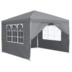 3x3m Grey Pop Up Gazebo with Windows