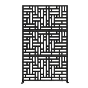 Black Metal Garden Screen Panel - 1.8m Privacy Divider
