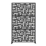 Black Metal Garden Screen Panel - 1.8m Privacy Divider