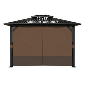 Aoodor 10x13 ft Gazebo Curtain Set, 4 Panels