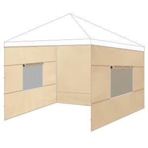 Beige Gazebo Side Walls with Roll-Up Windows