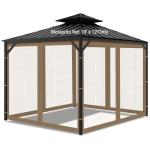 10' x 12' Khaki Gazebo Mosquito Netting Screen