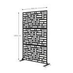 Black Metal Garden Screen Panel - 1.8m Privacy Divider