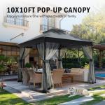 10x10 Instant Canopy Gazebo with Mosquito Netting