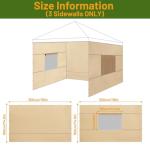 Beige Gazebo Side Walls with Roll-Up Windows