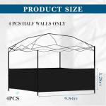 Vincreem Outdoor Canopy Half Wall Panel Set