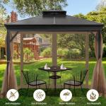 10' x 12' Khaki Gazebo Mosquito Netting Screen