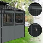 Gray Gazebo Privacy Curtains with Mosquito Windows