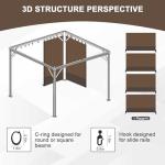 Aoodor 10x13 ft Gazebo Curtain Set, 4 Panels