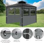 Gray Gazebo Privacy Curtains with Mosquito Windows