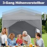 3x3m Grey Pop Up Gazebo with Windows