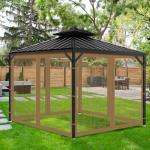10' x 12' Khaki Gazebo Mosquito Netting Screen