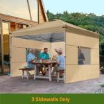 Beige Gazebo Side Walls with Roll-Up Windows