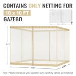COWVIE Universal Gazebo Mosquito Netting 3m x 3m
