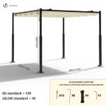 VOUNOT Retractable 3x3m Sliding Pergola Gazebo