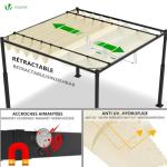 VOUNOT Retractable 3x3m Sliding Pergola Gazebo