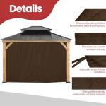 10ft Gazebo Canopy Sidewall Replacement Panels, Brown
